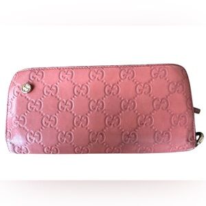 Gucci Rose Embossed Leather Wallet As Is